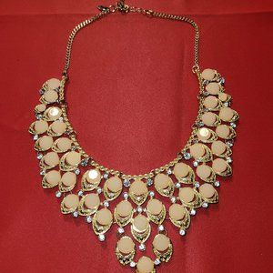NY&Co. Ivory, Gold, Diamond Bib Necklace